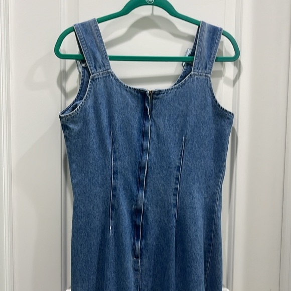 Vintage Switch Denim Midi Tank Dress Sz 9 Medium - Picture 6 of 7